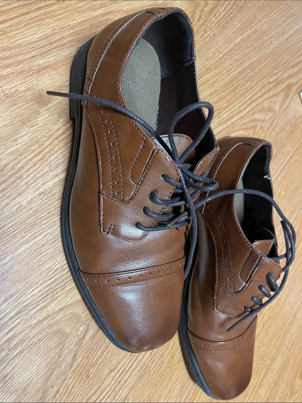Classic Boy’s Brown Leather Lace-Up Dress Shoes